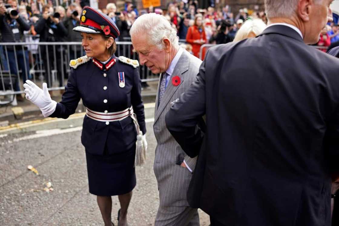 King Charles III was on a visit to York, northern England, when eggs were thrown