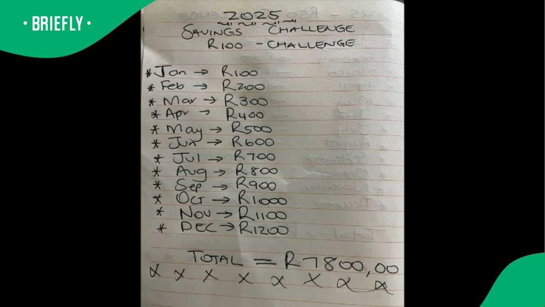 A woman shared a screenshot of the money challenge.