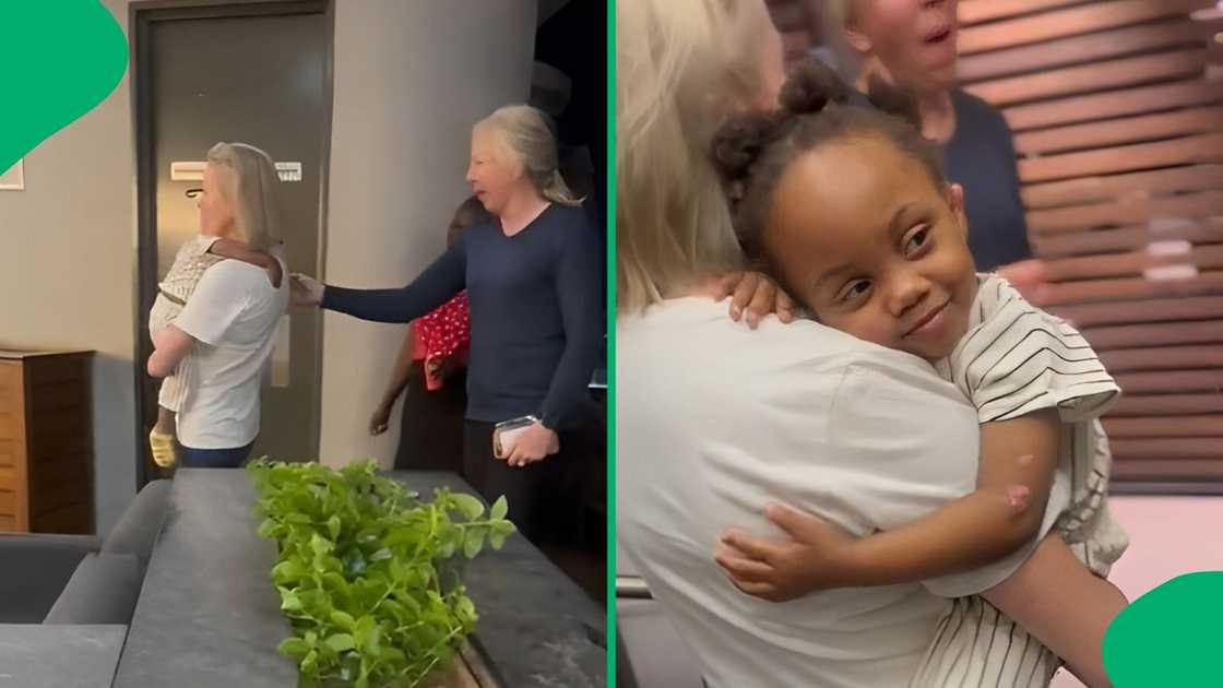 Strangers comforted a crying little girl. Strangers comforted a crying little girl.