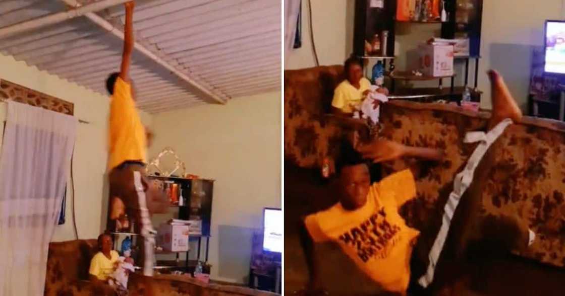 Man shares video of his dancing skills. Man shares video of his dancing skills.
