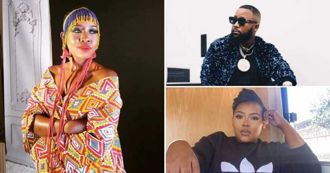 Cassper Nyovest, Anele Mdoda and Ntsiki Mazwai Cassper Nyovest, Anele Mdoda and Ntsiki Mazwai