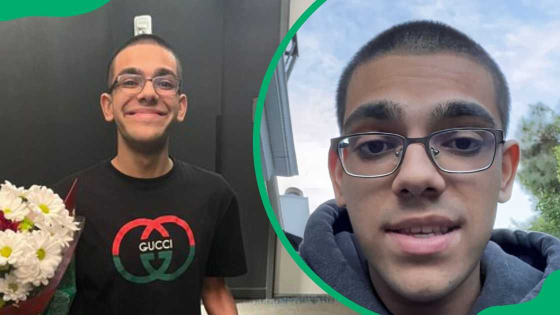 N3on carrying a bouquet (L). The YouTuber rocking a grey hoodie (R) N3on carrying a bouquet (L). The YouTuber rocking a grey hoodie (R)