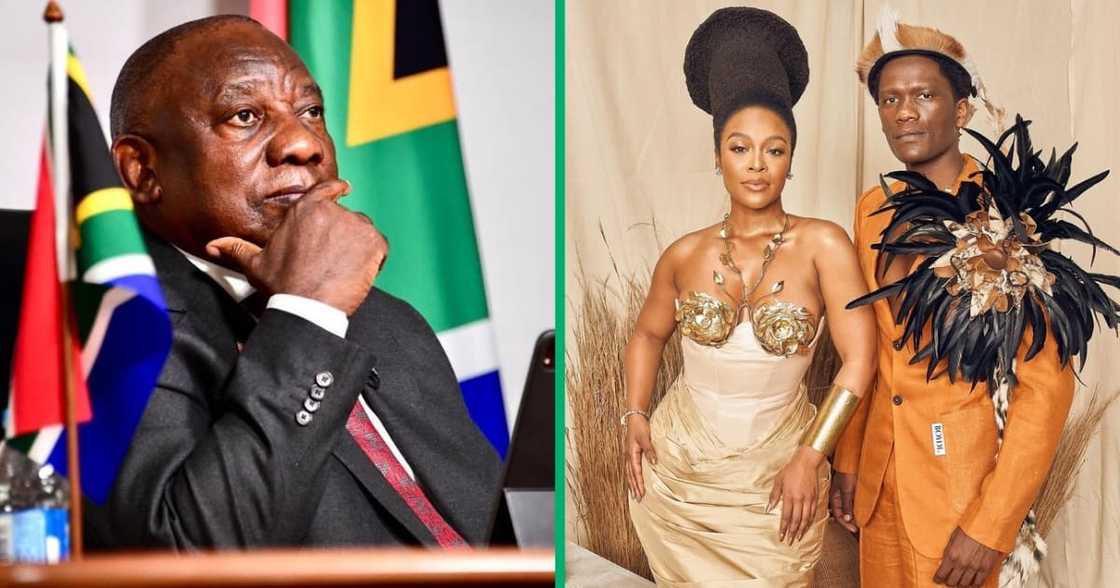 Cyril Ramaphosa and 'Shaka iLembe' stars