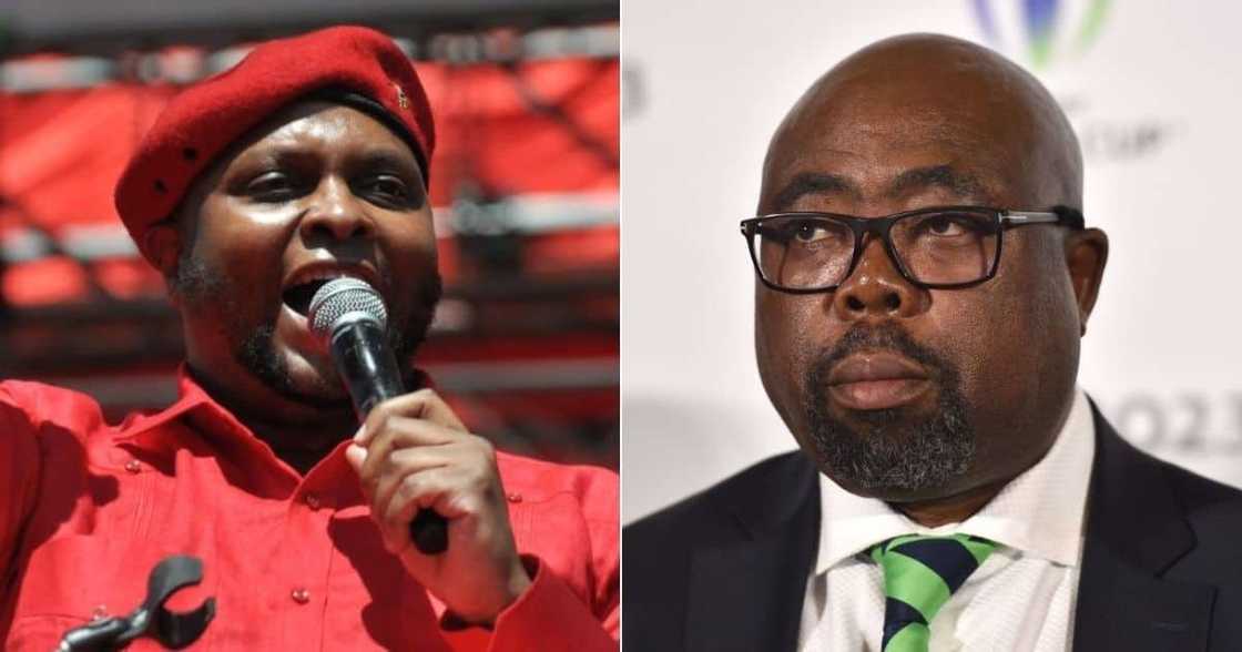 Floyd Shivambu, Thulas Nxesi, EFF, Economic Freedom Fighters, Minister of Employment and Labour, politics, body shaming Floyd Shivambu, Thulas Nxesi, EFF, Economic Freedom Fighters, Minister of Employment and Labour, politics, body shaming