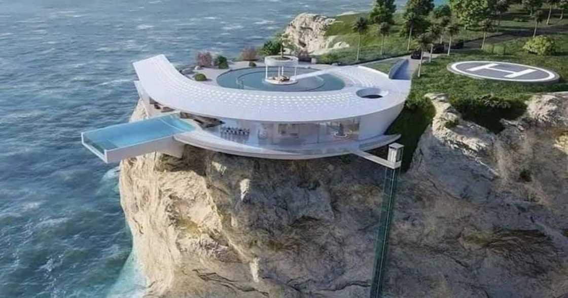 Envisioned supervillain home, Iron Man, James Bond, Daniel Marven, mansion on cliff, stunning home, concept design Envisioned supervillain home, Iron Man, James Bond, Daniel Marven, mansion on cliff, stunning home, concept design