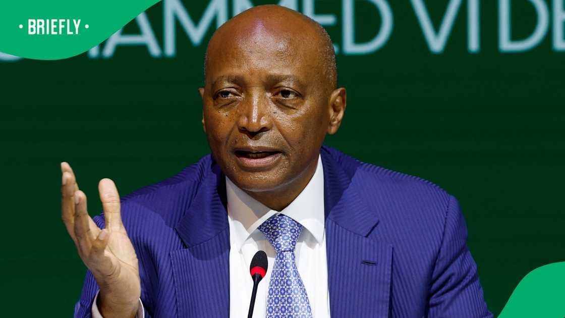 Confederation of African Football (CAF) President Patrice Motsepe speaks during a press conference at the Mohammed VI Football Complex in Sale on April 9, 2026