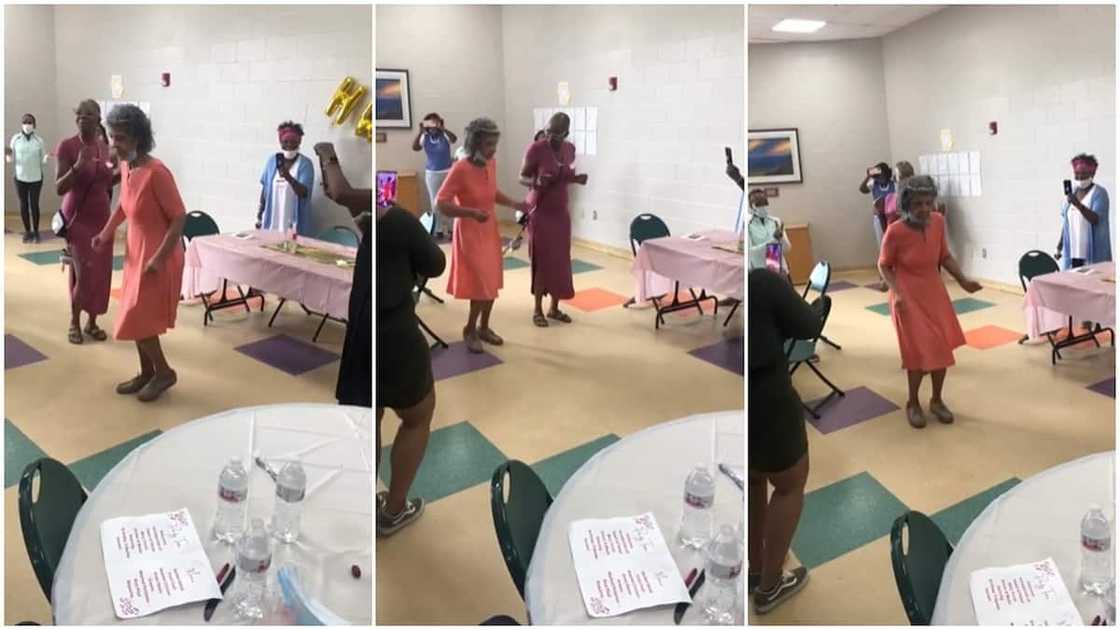 The grandma was surrounded by family members. The grandma was surrounded by family members.