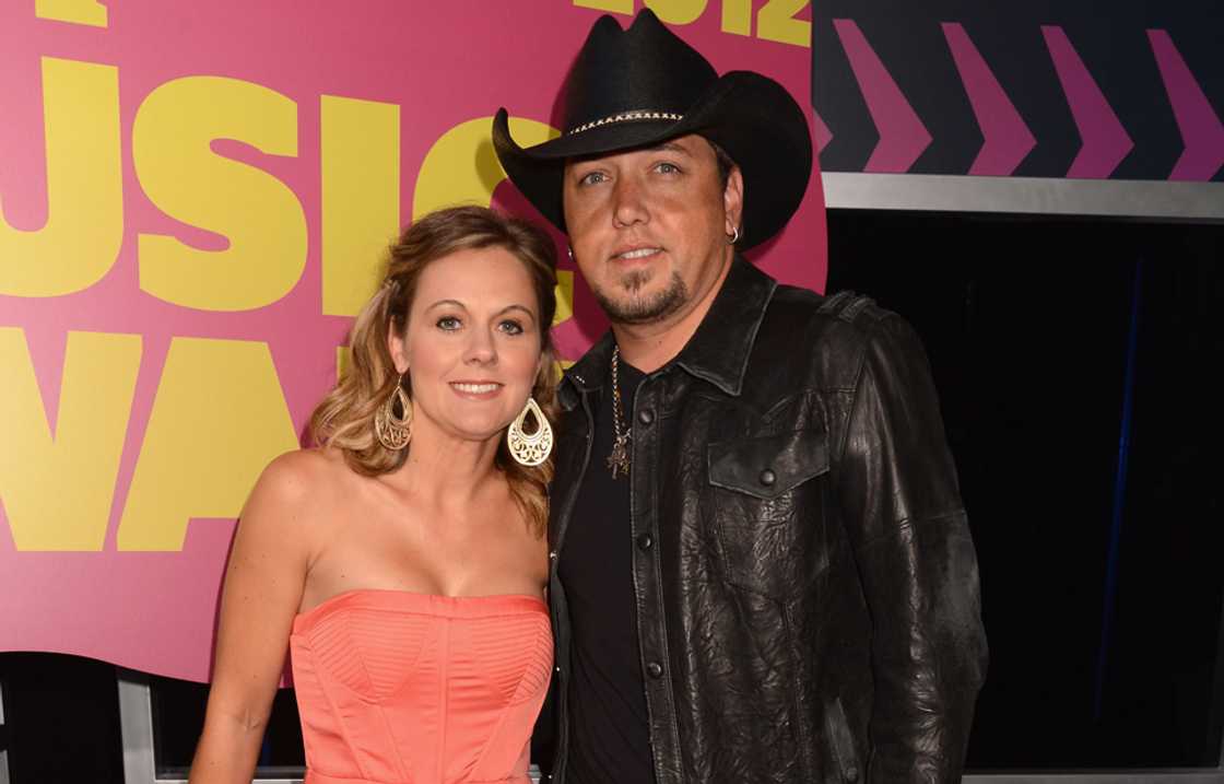 Musician Jason Aldean and Jessica Aldean attend the CMT Music awards at the Bridgestone Arena in Nashville, Tennessee. Musician Jason Aldean and Jessica Aldean attend the CMT Music awards at the Bridgestone Arena in Nashville, Tennessee.