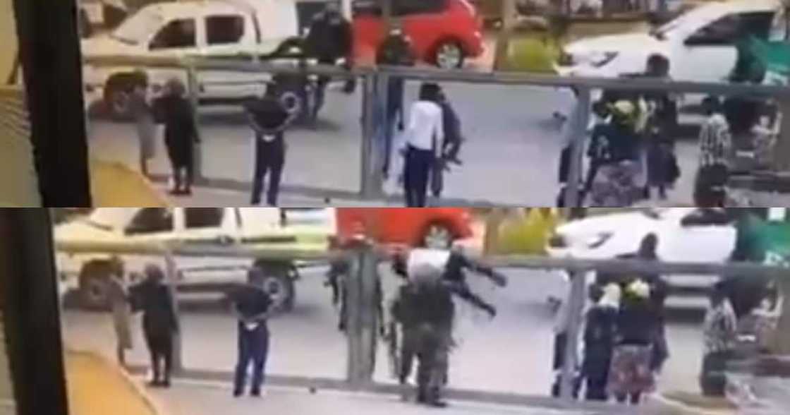 Nice and Simple: SA Reacts as Soldier Easily Throws Suspect over Fence