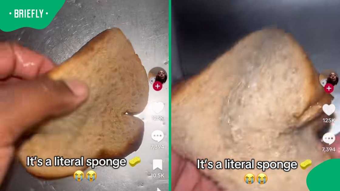 A woman showed how her bread 'unfolded.'