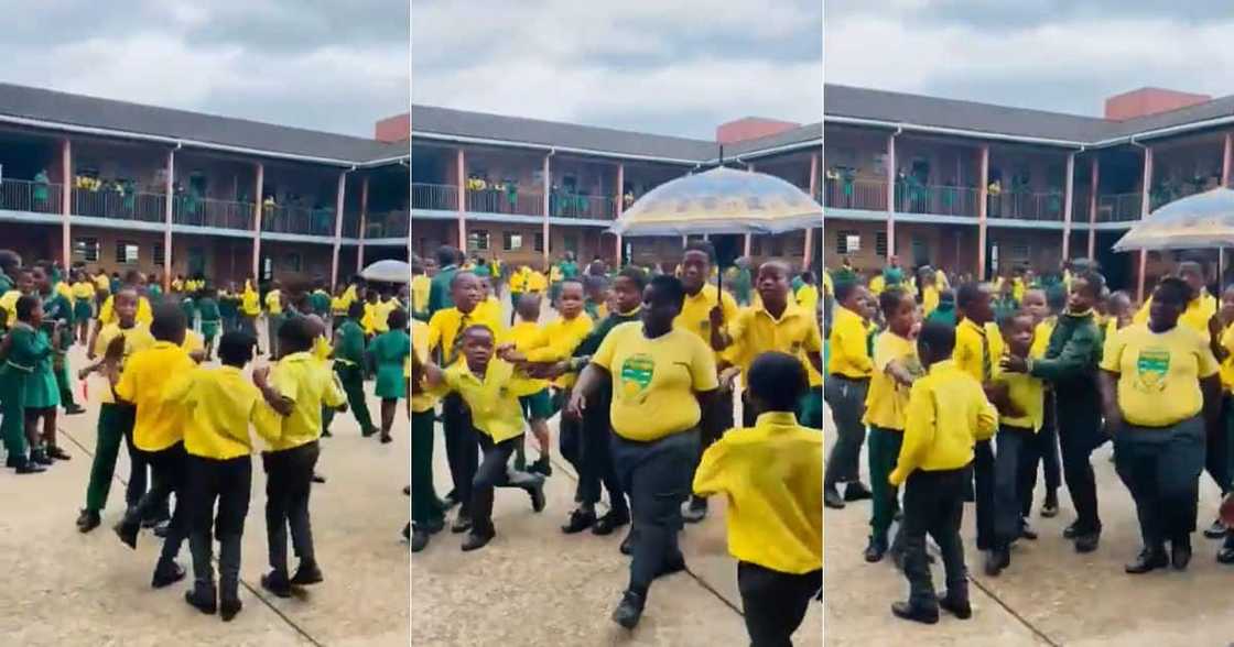 School kids go viral over video in playground