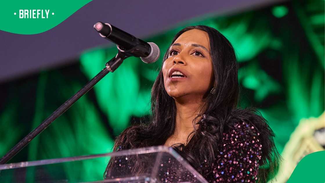 Kovini Moodley speaks at the 2024 IRMSA Gala dinner. Kovini Moodley speaks at the 2024 IRMSA Gala dinner.