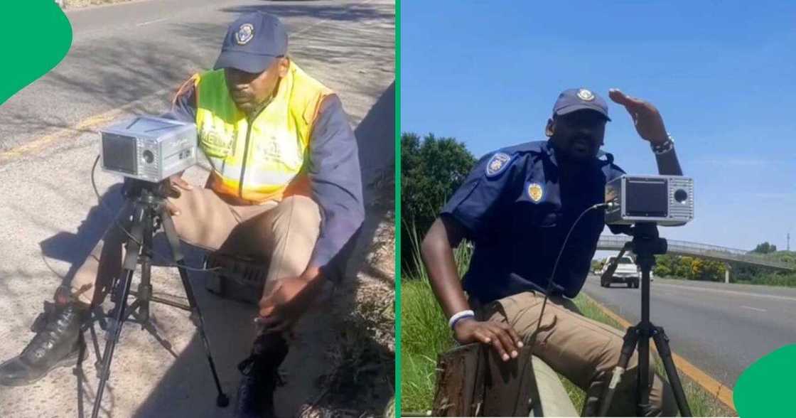 A TikTok video shows a traffic cop enjoying catching motorists. A TikTok video shows a traffic cop enjoying catching motorists.