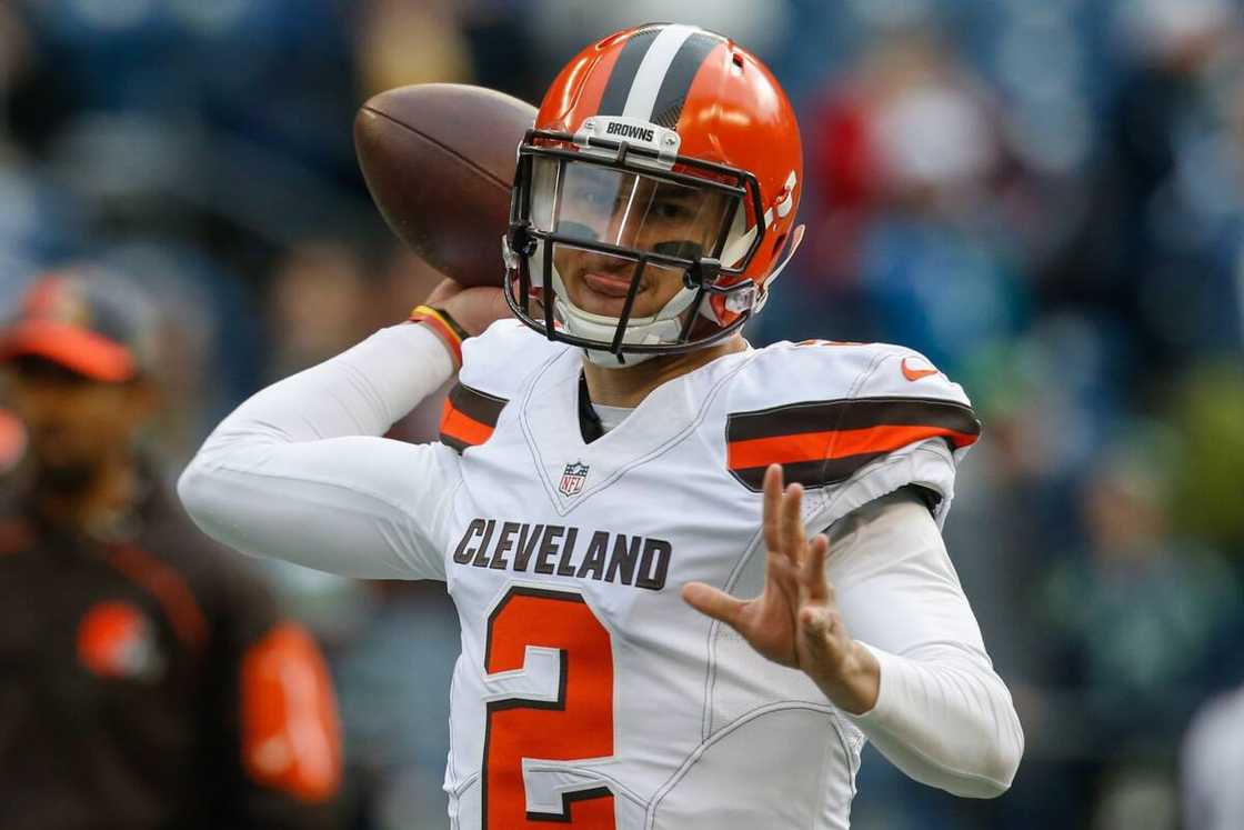 Johnny Manziel at a Browns and Seattle Seahawks game