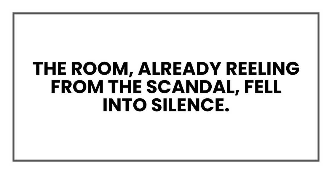 The room, already reeling from the scandal on screen, now fell into a stunned silence.