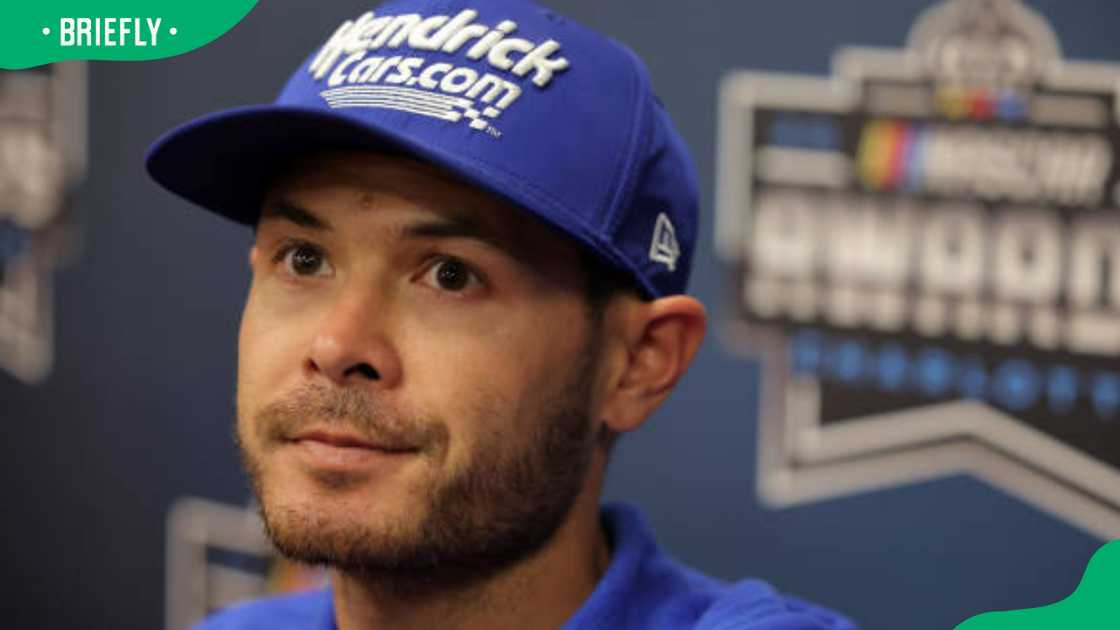 Kyle Larson speaking with the media Kyle Larson speaking with the media