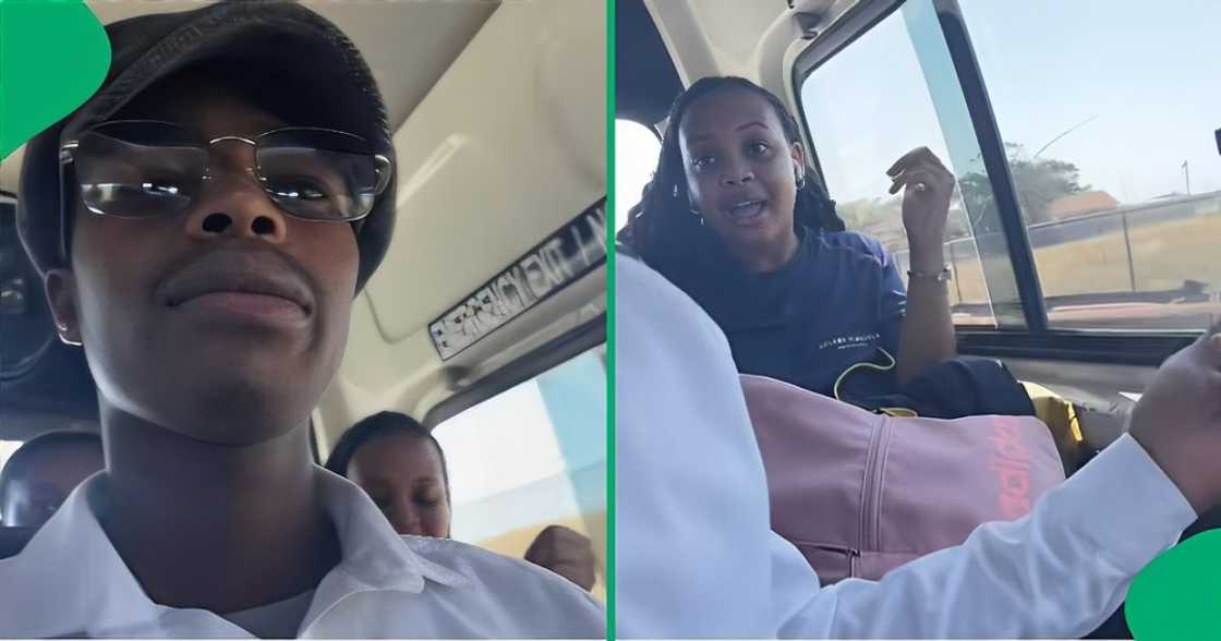 Taxi passenger exchange words in a TikTok video Taxi passenger exchange words in a TikTok video