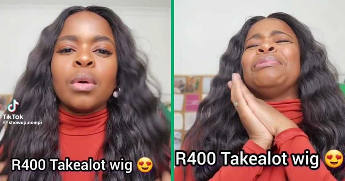 Takealot R400 lace wig was displayed on TikTok Takealot R400 lace wig was displayed on TikTok