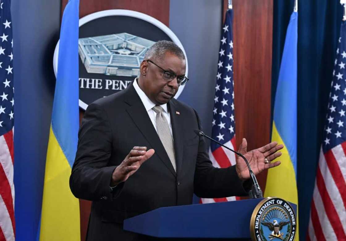 US Defense Secretary Lloyd Austin (pictured) met with his Chinese counterpart Wei Fenghe on Tuesday US Defense Secretary Lloyd Austin (pictured) met with his Chinese counterpart Wei Fenghe on Tuesday
