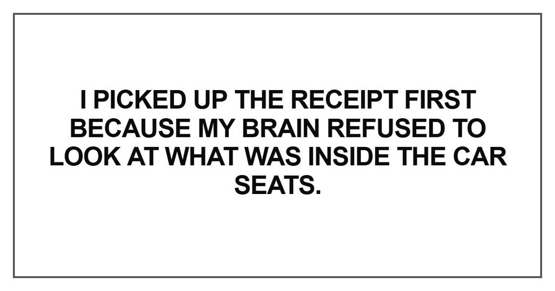 I picked up the receipt first because my brain