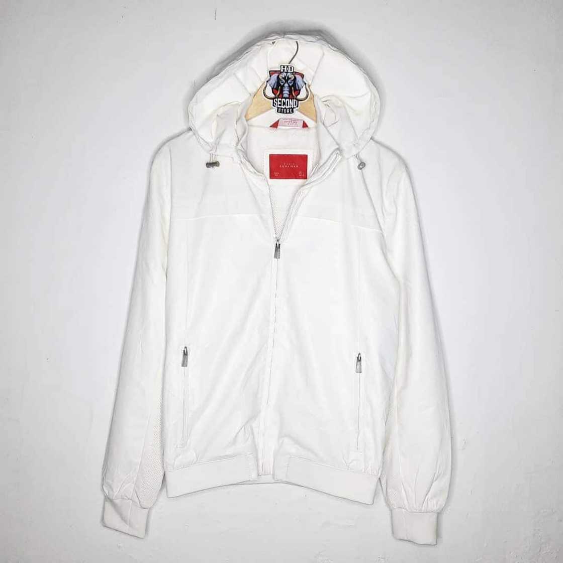 A white bomber jacket A white bomber jacket