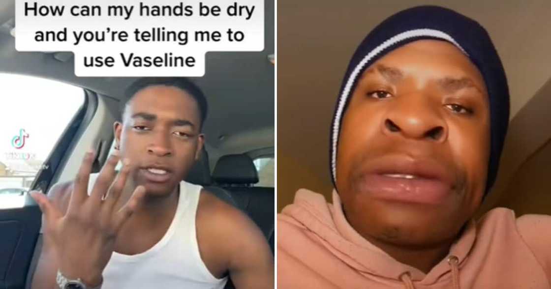 Man speaking about Vaseline and a TikToker roasting him Man speaking about Vaseline and a TikToker roasting him
