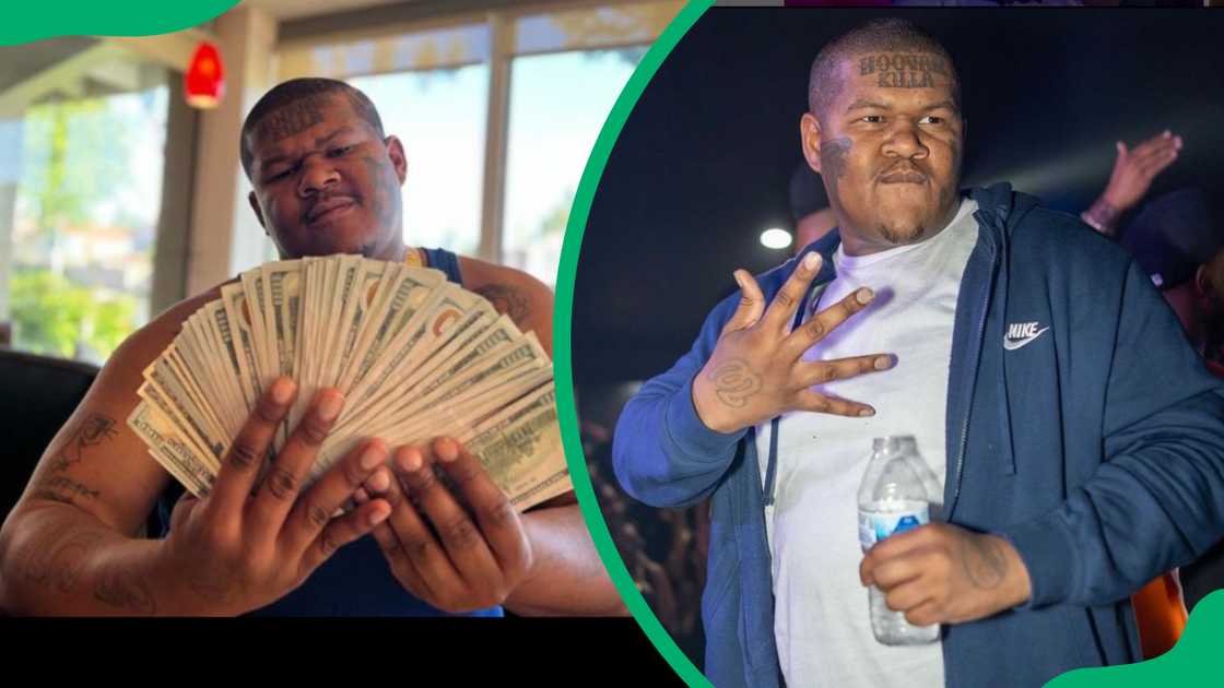 Rapper Crip Mac counting money