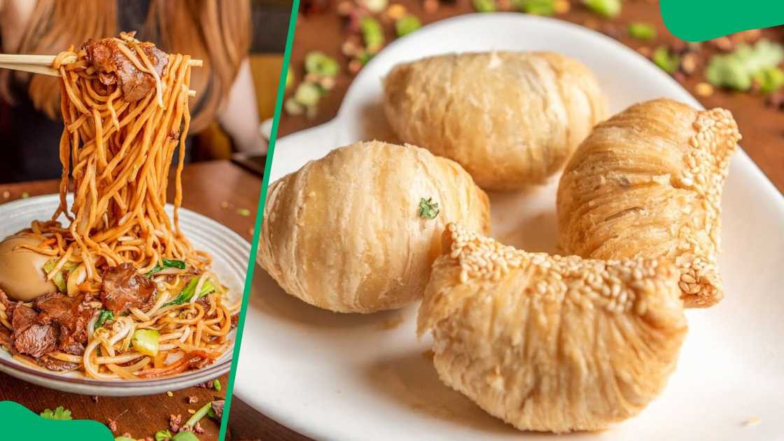 Special Stir-Fry Ramen (L). Kung-Fu Kitchen's Turnip Puffs (R). Photo: @kungfukitchen_official (modified by author) Special Stir-Fry Ramen (L). Kung-Fu Kitchen's Turnip Puffs (R). Photo: @kungfukitchen_official (modified by author)