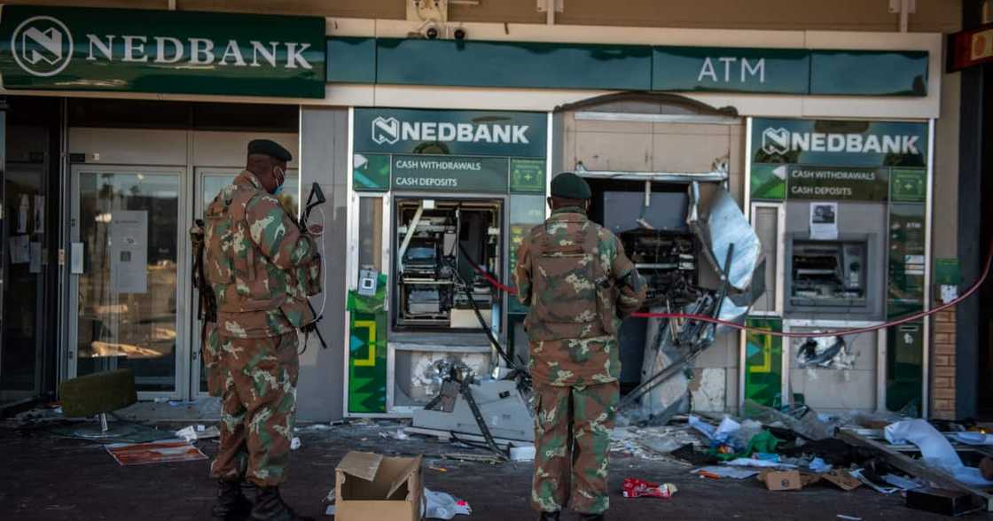 Banks, Destroyed ATMs, unrest in KwaZulu-Natal and Gauteng