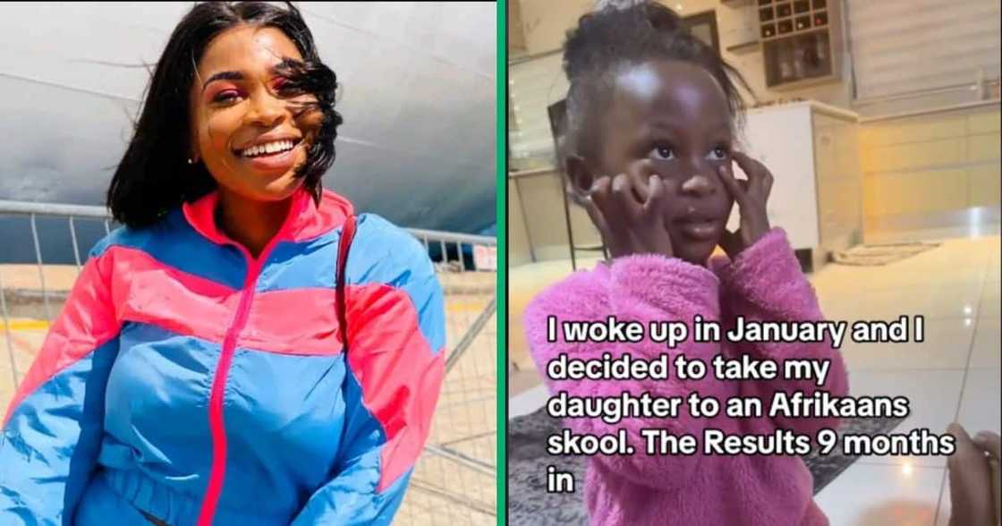 A woman took her daughter to an Afrikaans school and showed her progress A woman took her daughter to an Afrikaans school and showed her progress