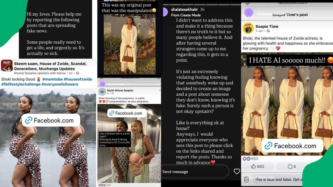 Actress Shalate Sekhabi reacts to pregnancy reports