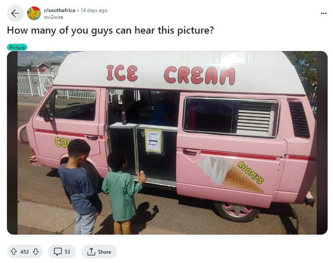 Pink ice cream van parked in the road Pink ice cream van parked in the road