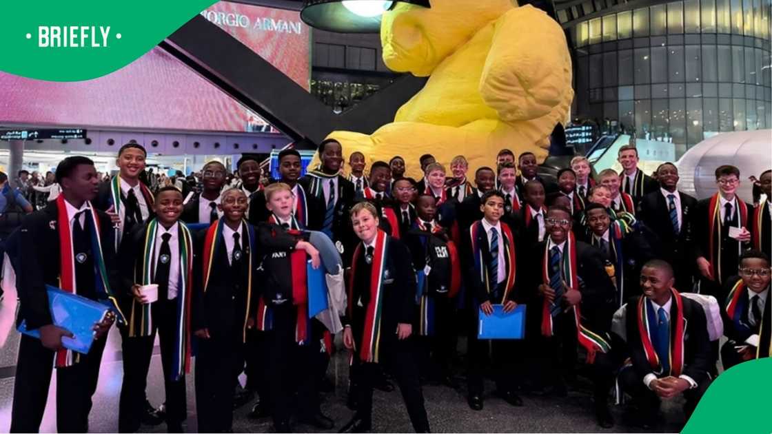 Drakensberg Boys Choir at OR Tambo International Airport.