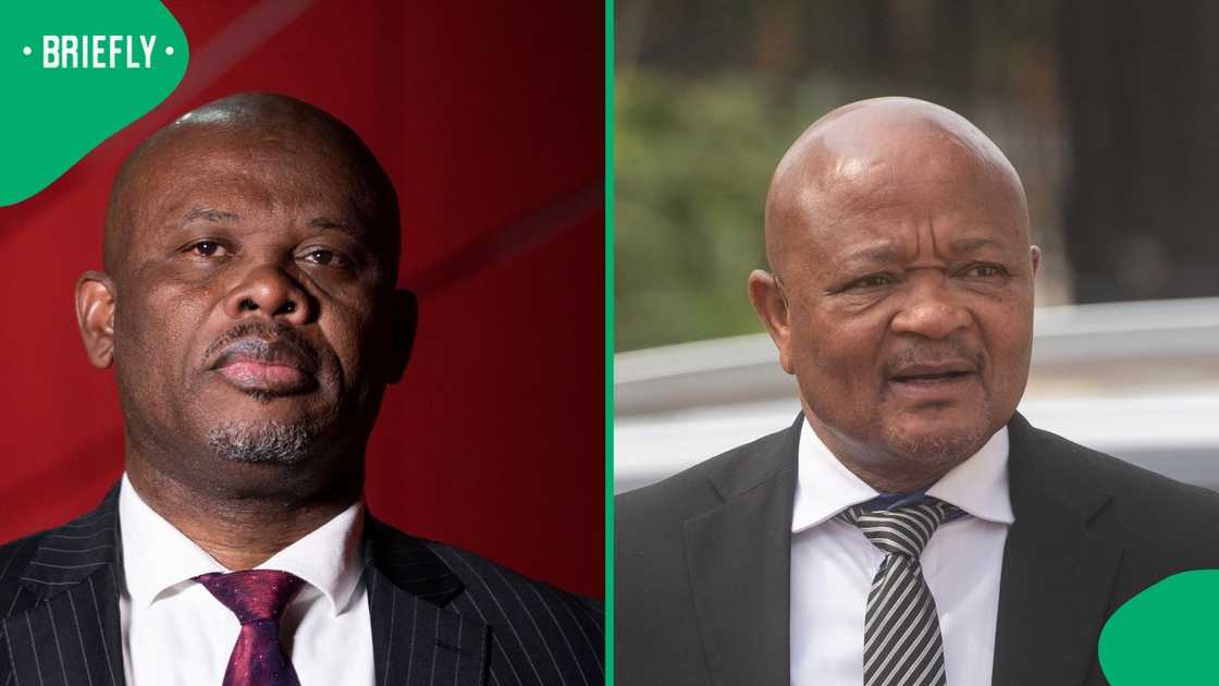 Lieutenant General Shadrack Sibiya and Police Minister Senzo Mchunu