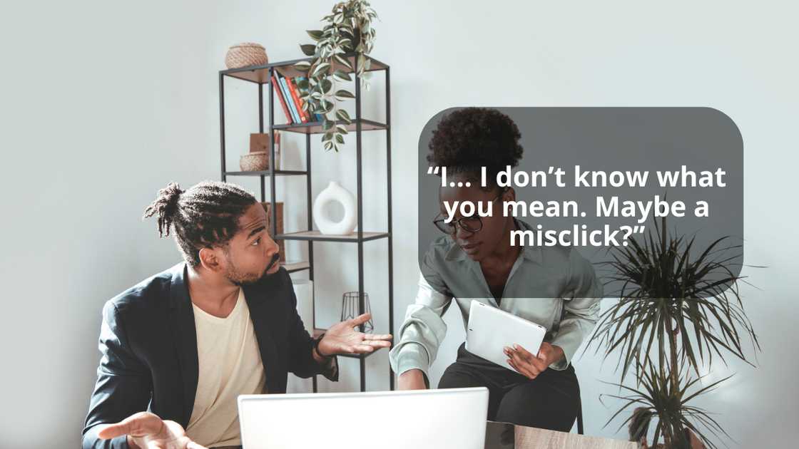 A lady and her boss in office A lady and her boss in office