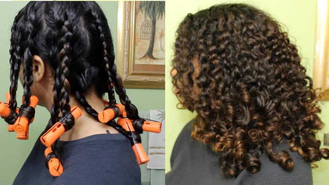 Invisible braids with big bouncy curls Invisible braids with big bouncy curls