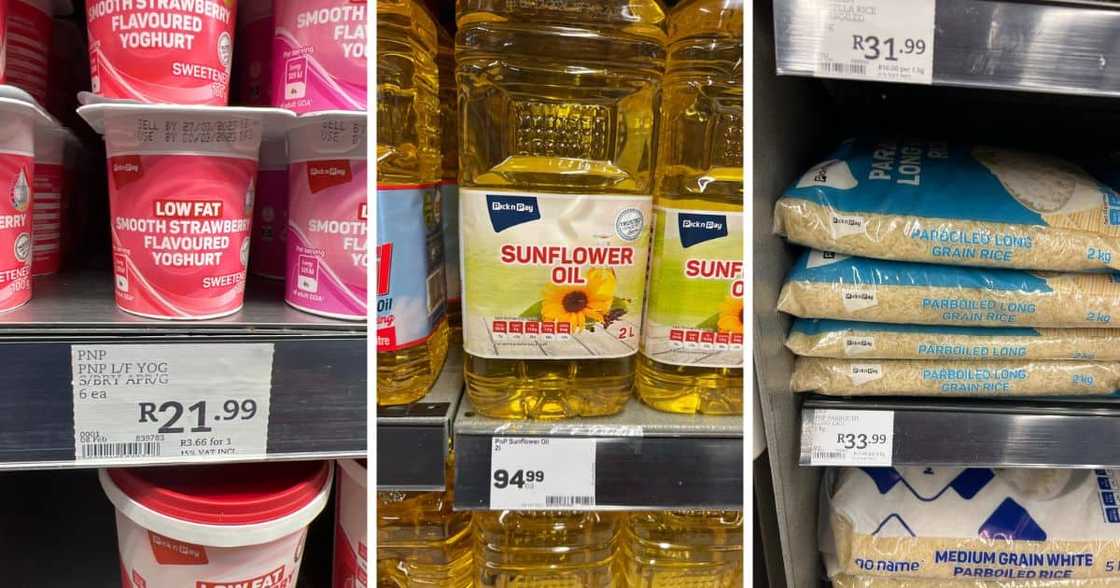 Yoghurt, Sunflower oil, Rice, Pick n Pay, Woolies, Woolworths Yoghurt, Sunflower oil, Rice, Pick n Pay, Woolies, Woolworths