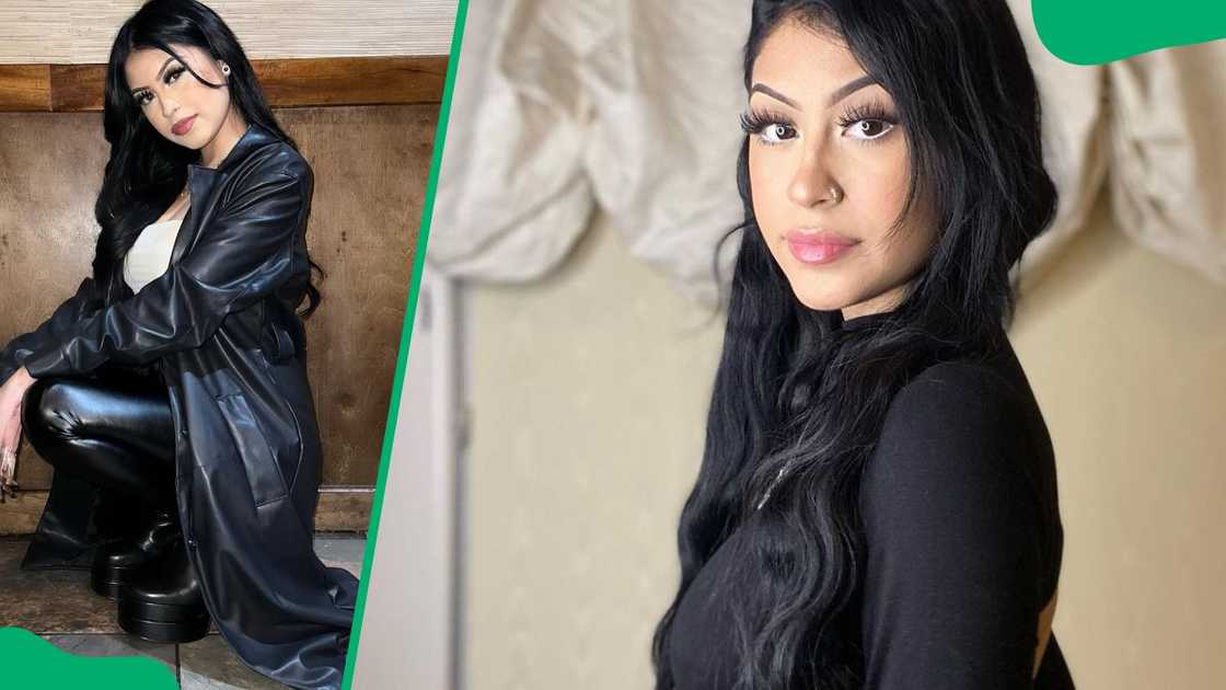 Instagram star Desiree Montoya rocking all-black outfits