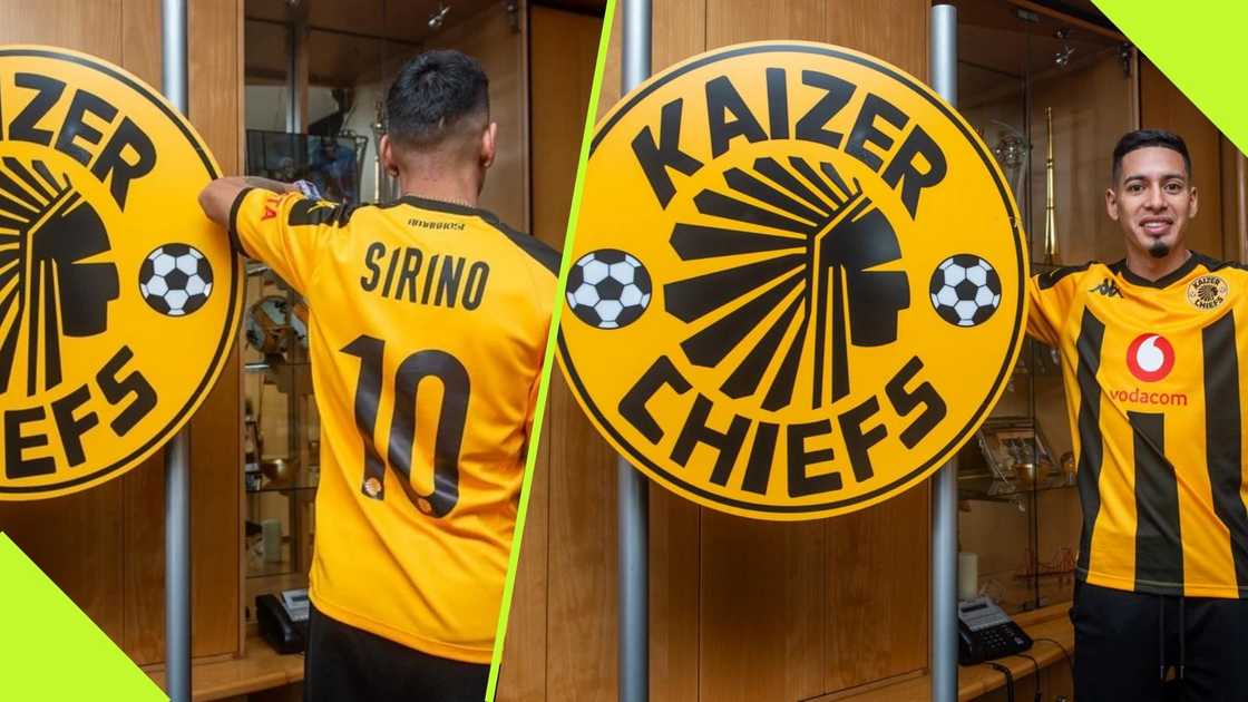 Gaston Sirino is tasked with breaking the 'curse' of not living up to expectation in the famous number 10 jersey at Kaizer Chiefs. Photo: @KaizerChiefs. Gaston Sirino is tasked with breaking the 'curse' of not living up to expectation in the famous number 10 jersey at Kaizer Chiefs. Photo: @KaizerChiefs.