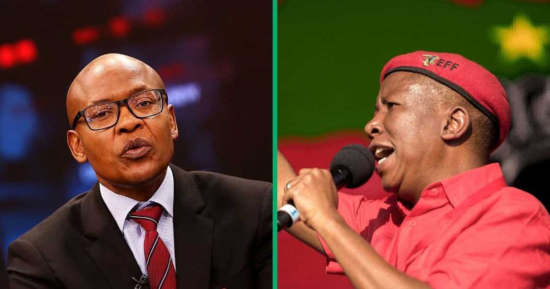 Collage image of EFF MO Mzwanele Manyi and EFF leader Julius Malema