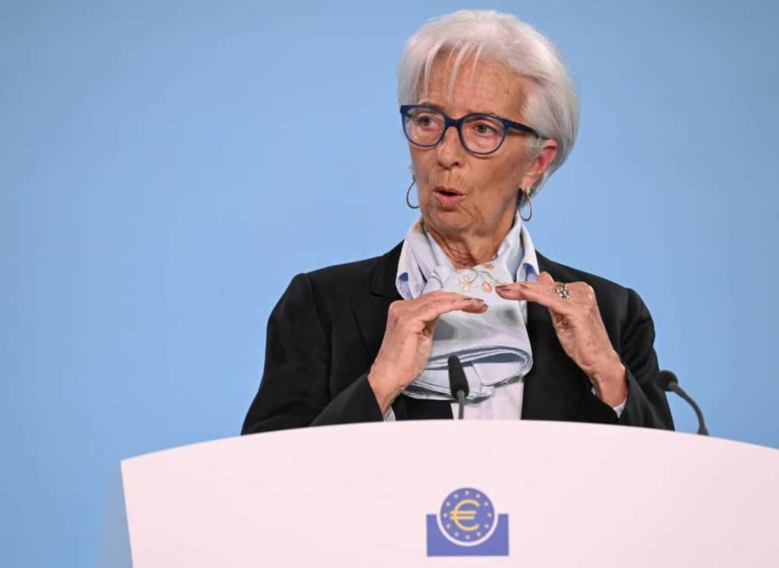 Christine Lagarde, president of the European Central Bank, pictured at a press conference in Frankfurt am Main, Germany, on April 11, 2024