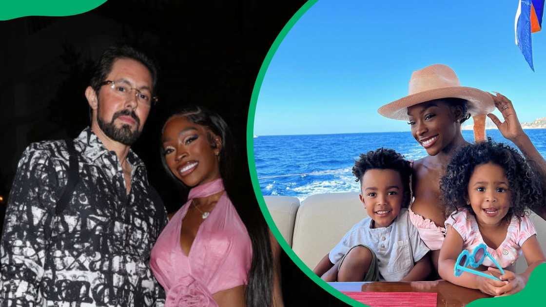 Jeff and Chelsea Lazkani (L). The ex-couple with their kids: Melia and Maddox (R)