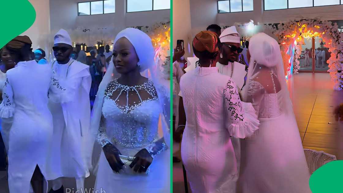 The MC eventually had to stop the music to force the woman to leave the stage The MC eventually had to stop the music to force the woman to leave the stage