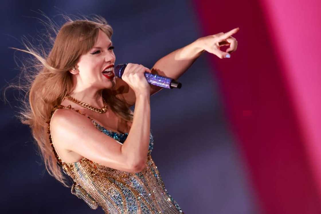 Taylor Swift performs during her Eras Tour at Sofi stadium in Inglewood, California, August 7, 2023 Taylor Swift performs during her Eras Tour at Sofi stadium in Inglewood, California, August 7, 2023