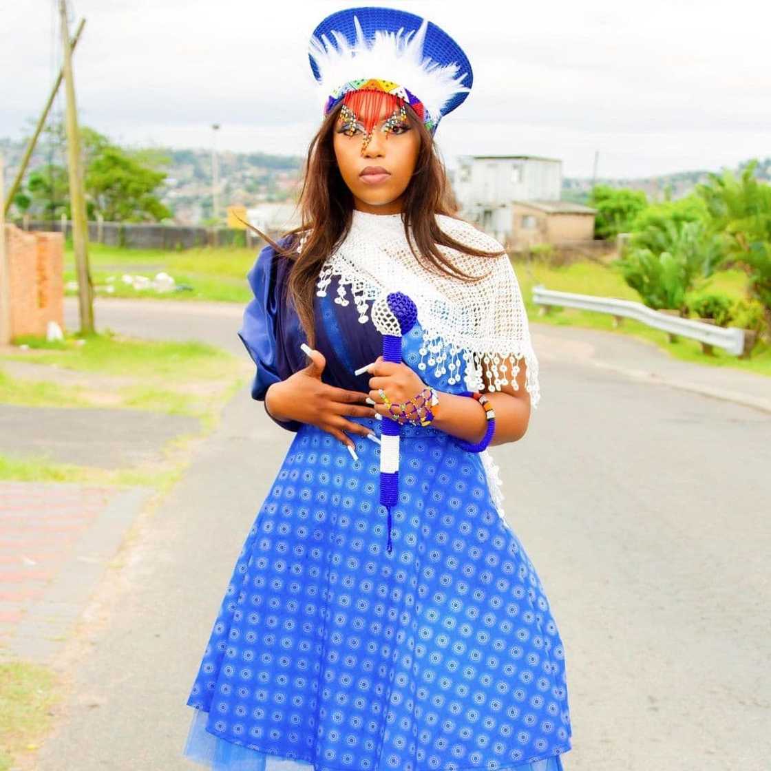 Blue Shweshwe dress Blue Shweshwe dress