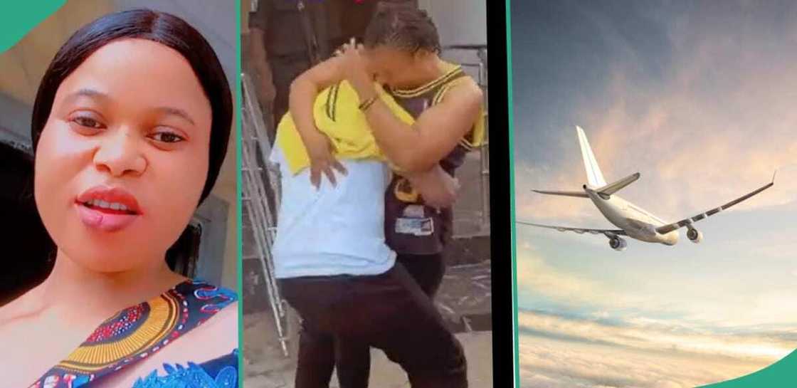 Man reunites with his wife. Man reunites with his wife.