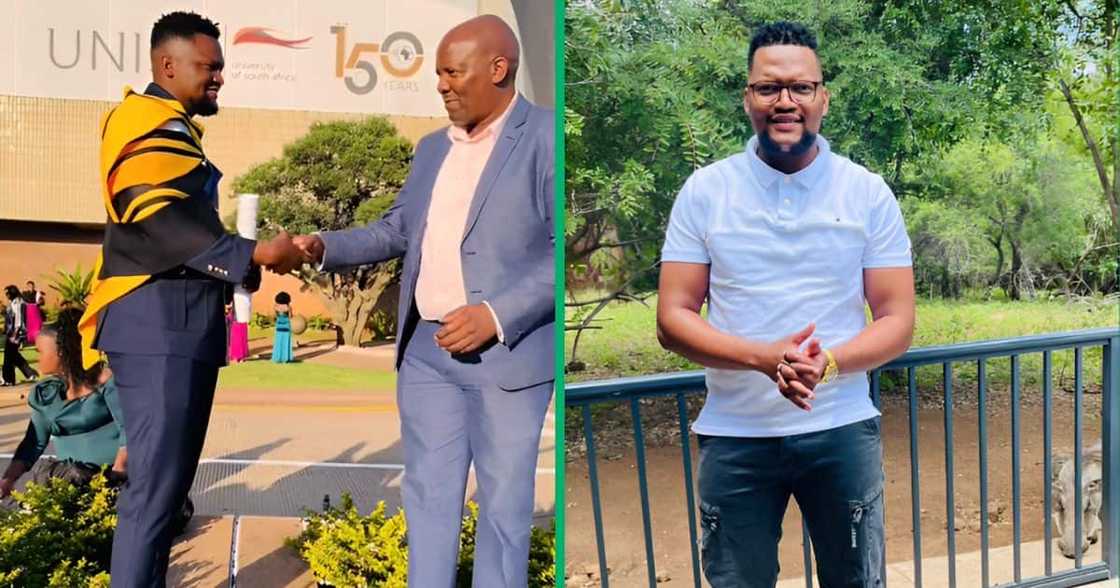 A man posted a TikTok video celebrating his graduation from the University of South Africa A man posted a TikTok video celebrating his graduation from the University of South Africa