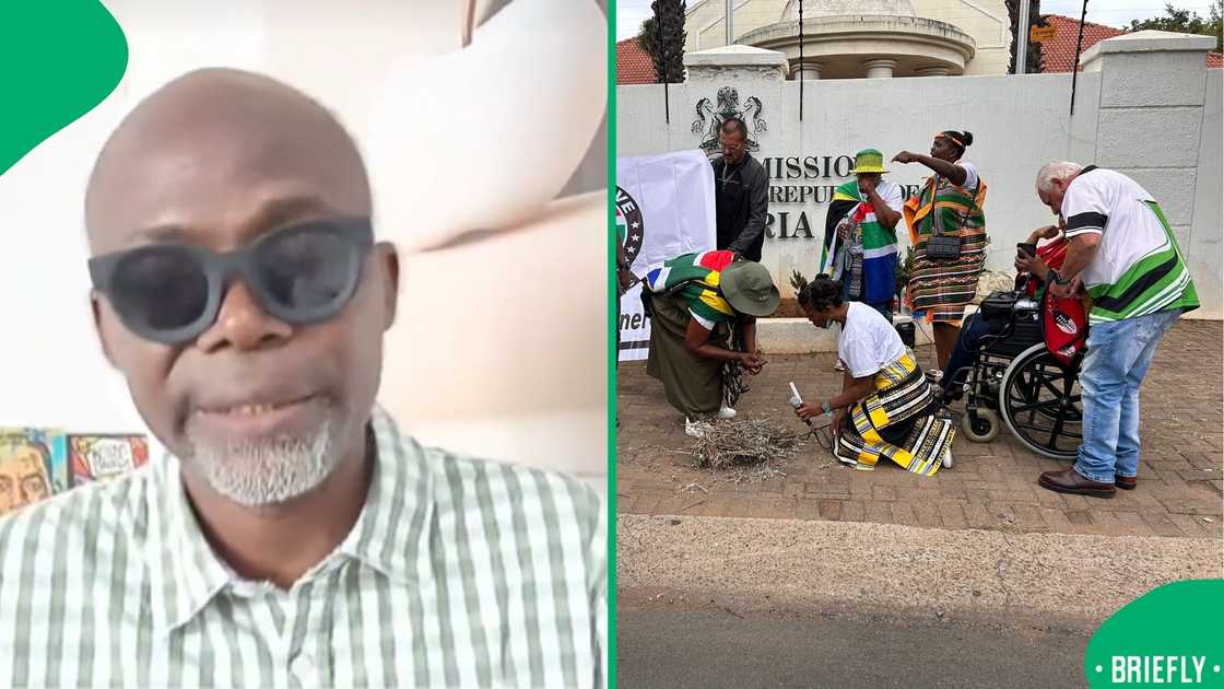 The visual on the left showed the Nigerian man