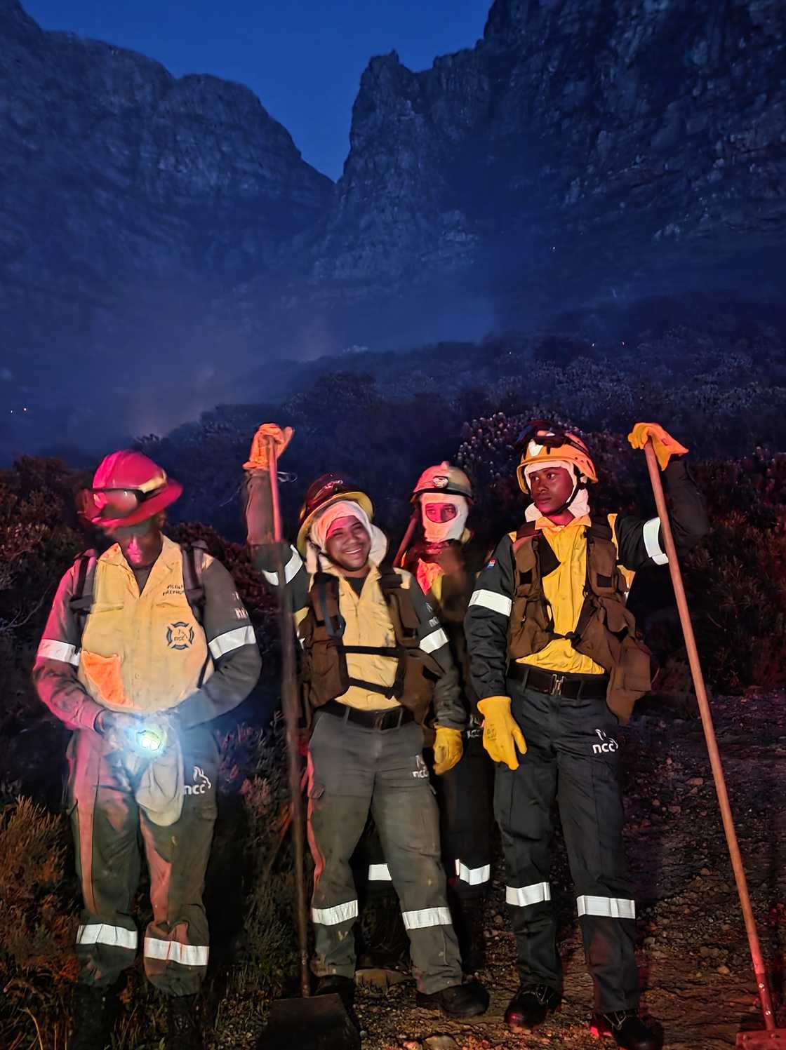 A few firefighters who contained the fire in Camps Bay. A few firefighters who contained the fire in Camps Bay.