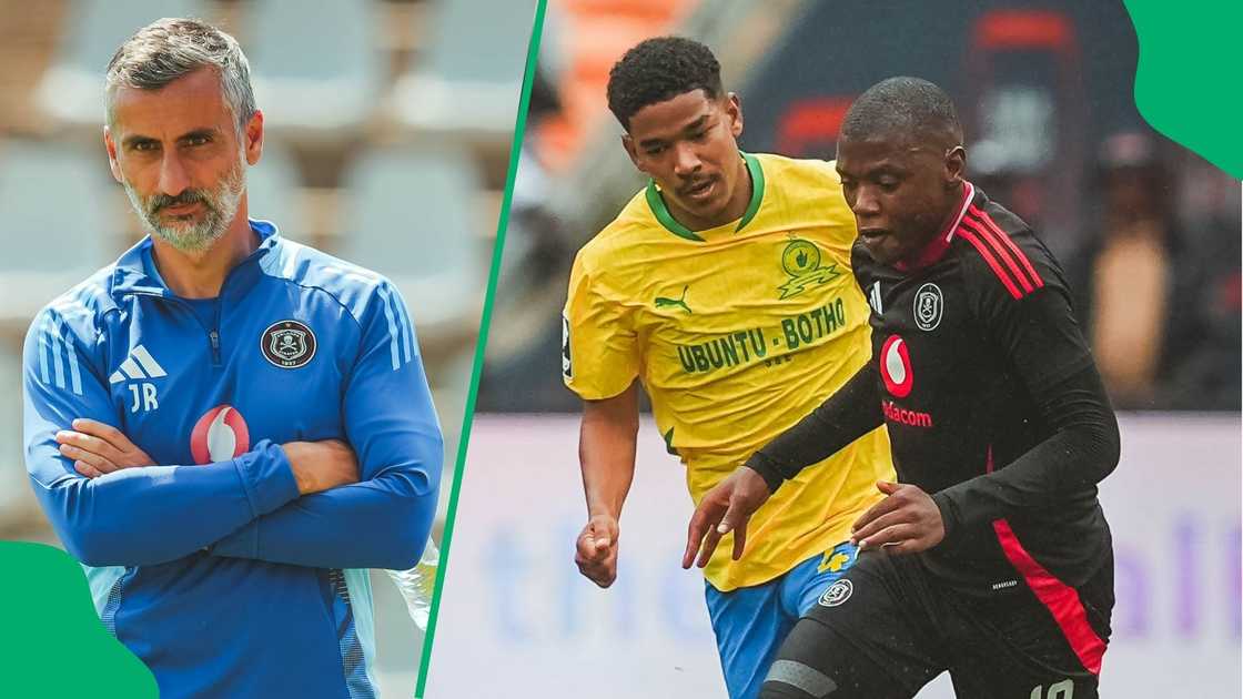 Orlando Pirates coach Jose Riveiro said playing Mamelodi Sundowns improves his squad. Orlando Pirates coach Jose Riveiro said playing Mamelodi Sundowns improves his squad.